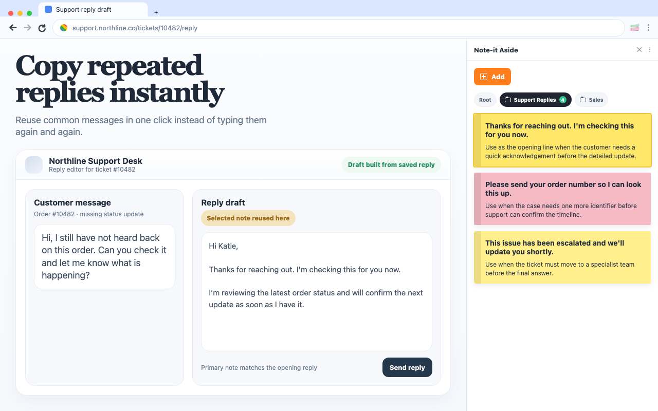 Sales reuse workflow