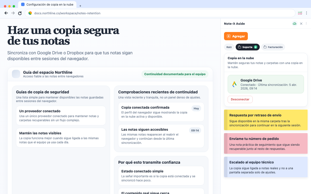 Respalda tus notas con seguridad