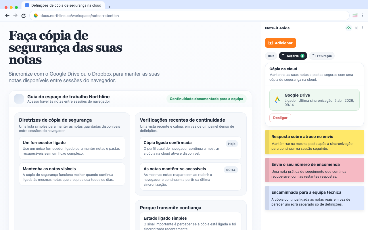 Faça cópia de segurança das suas notas