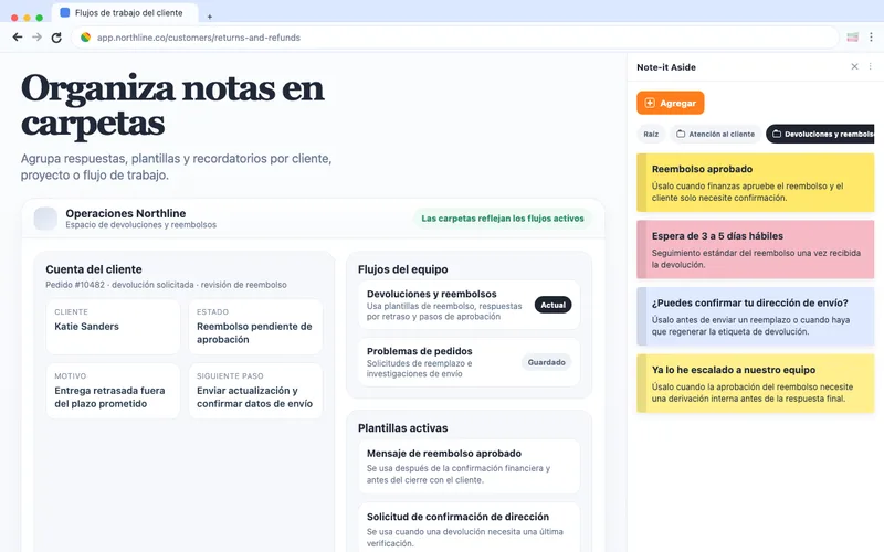 Organiza notas en carpetas