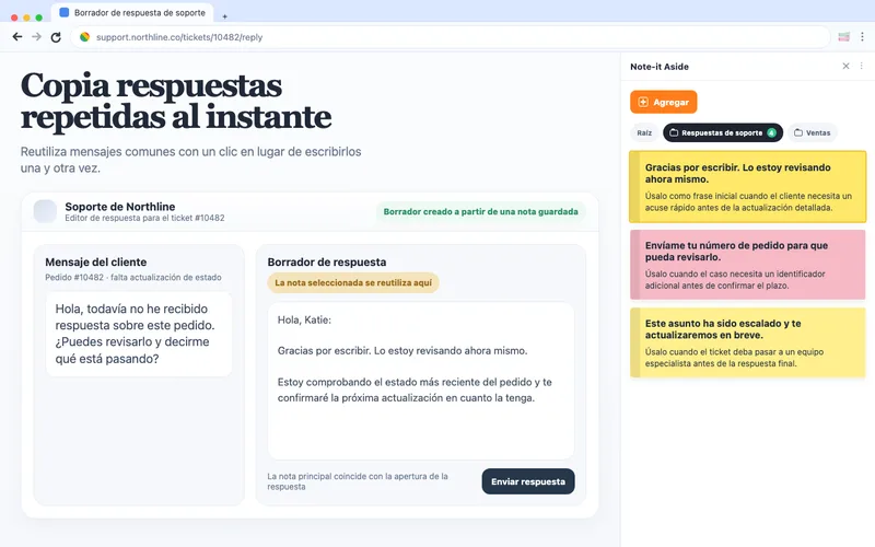 Copia respuestas repetidas al instante