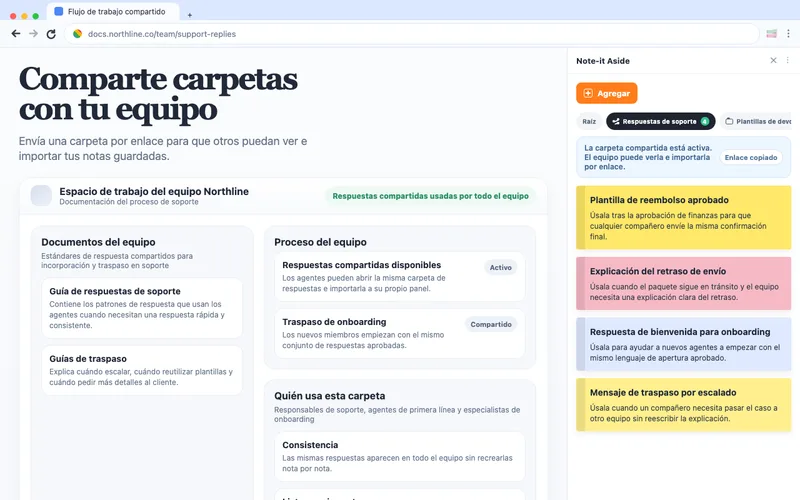 Comparte carpetas con tu equipo